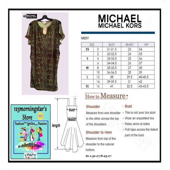 MICHAEL Michael Kors NEW Bohemian DUFFLE Snake Keyhole Cold Shoulders Dress L - Picture 11 of 11